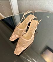 Kitlife Gucci Tom Embellished Crystal GG Slingback Pumps in Beige - 4