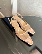 Kitlife Gucci Tom Embellished Crystal GG Slingback Pumps in Beige - 2