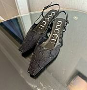  Kitlife Gucci Tom Embellished Crystal GG Slingback Pumps in Black - 6