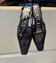  Kitlife Gucci Tom Embellished Crystal GG Slingback Pumps in Black - 3
