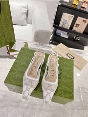 Kitlife Gucci Tom Embellished Crystal GG Slingback Pumps in White - 1