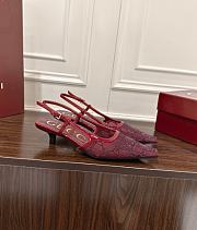 Kitlife Gucci Tom Embellished Crystal GG Slingback Pumps in Red - 2