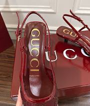 Kitlife Gucci Tom Embellished Crystal GG Slingback Pumps in Red - 3