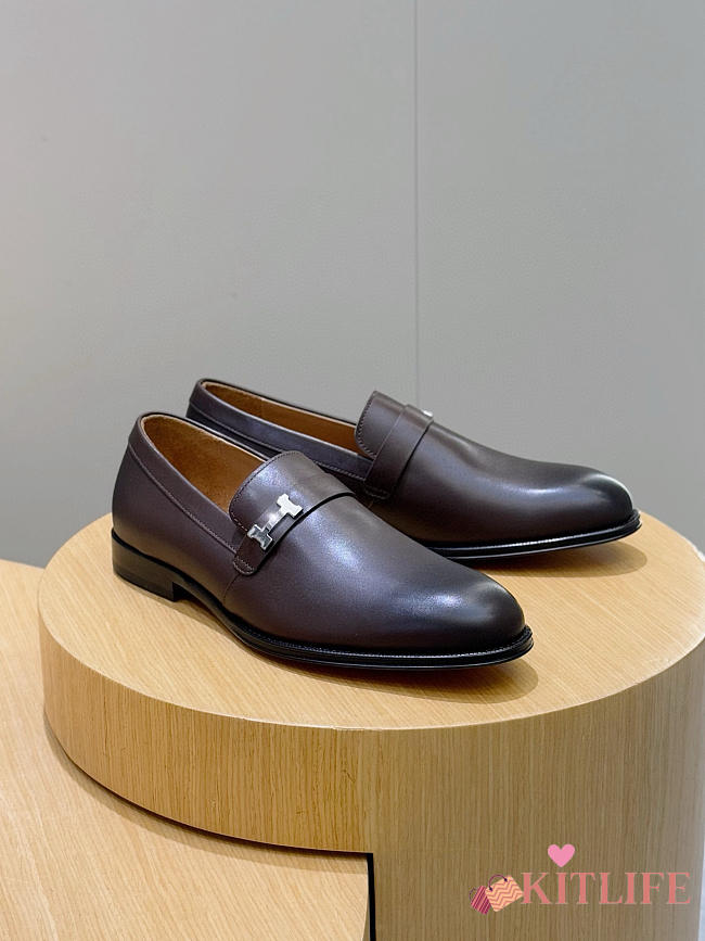 Kitlife Hermes Guido Loafers Dark Brown   - 1