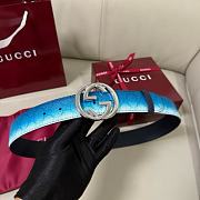 Kitlife Gucci Chroma Belt with Interlocking G Gradient Blue Gabric - 6