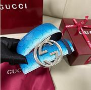 Kitlife Gucci Chroma Belt with Interlocking G Gradient Blue Gabric - 5