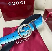 Kitlife Gucci Chroma Belt with Interlocking G Gradient Blue Gabric - 4