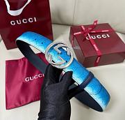 Kitlife Gucci Chroma Belt with Interlocking G Gradient Blue Gabric - 3