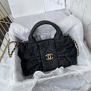 Kitlife Chanel Mini Bow Bag Black Denim & Gold Metallic AS5849 18x26x5cm - 1