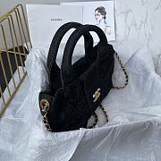 Kitlife Chanel Mini Bow Bag Black Denim & Gold Metallic AS5849 18x26x5cm - 4