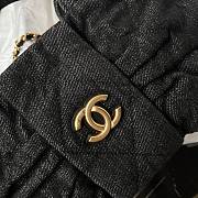 Kitlife Chanel Mini Bow Bag Black Denim & Gold Metallic AS5849 18x26x5cm - 3