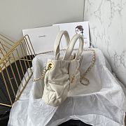 Kitlife Chanel Mini Bow Bag White Shiny Lambskin & Gold Plated Metal AS5849 18x26x5cm - 3