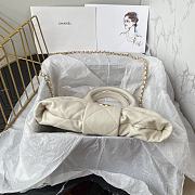 Kitlife Chanel Mini Bow Bag White Shiny Lambskin & Gold Plated Metal AS5849 18x26x5cm - 2