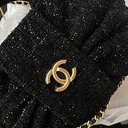 Kitlife Chanel Mini Bow Bag Black Tweed & Gold Plated Metal AS5849 18x26x5cm  - 6