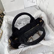 Kitlife Chanel Mini Bow Bag Black Tweed & Gold Plated Metal AS5849 18x26x5cm  - 5