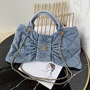 Kitlife Chanel Bow Bag Blue Denim & Gold Metallic AS5851 29x38x5cm  - 1