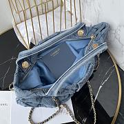 Kitlife Chanel Bow Bag Blue Denim & Gold Metallic AS5851 29x38x5cm  - 5