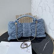 Kitlife Chanel Bow Bag Blue Denim & Gold Metallic AS5851 29x38x5cm  - 3