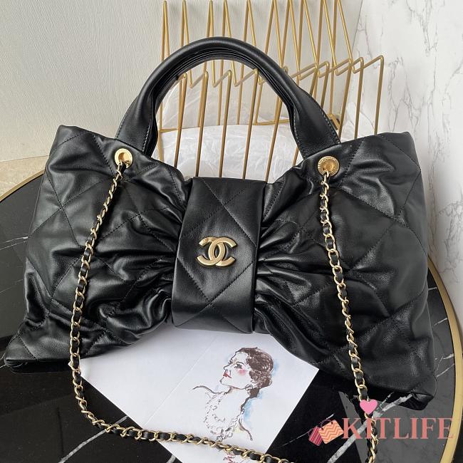 Kitlife Chanel Bow Black Lambskin & Gold Metallic AS5851 29x38x5cm - 1