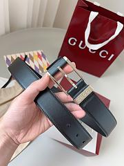 Kitlife Gucci Black Belt With Silver Square Buckle 3.5cm - 3
