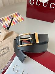 Kitlife Gucci Black Belt With Gold Square Buckle 3.5cm - 6