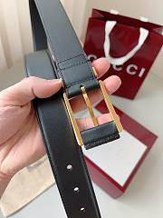 Kitlife Gucci Black Belt With Gold Square Buckle 3.5cm - 5