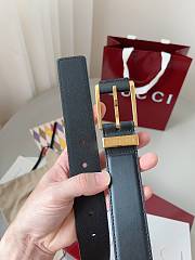 Kitlife Gucci Black Belt With Gold Square Buckle 3.5cm - 4