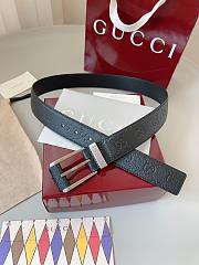 Kitlife Gucci GG Black Belt With Silver Square Buckle 3.5cm - 4