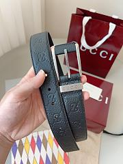 Kitlife Gucci GG Black Belt With Silver Square Buckle 3.5cm - 3