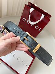 Kitlife Gucci GG Black Belt With Gold Square Buckle 3.5cm - 1