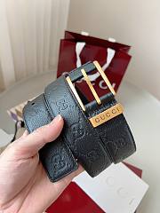 Kitlife Gucci GG Black Belt With Gold Square Buckle 3.5cm - 4