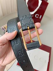 Kitlife Gucci GG Black Belt With Gold Square Buckle 3.5cm - 2