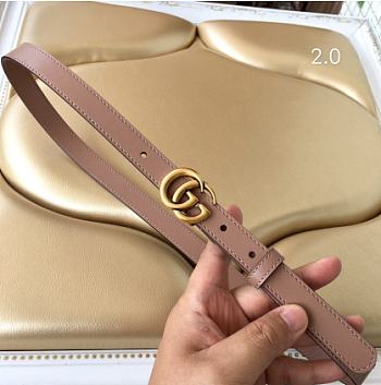 Kitlife Gucci Signature Beige Leather Belt 2cm