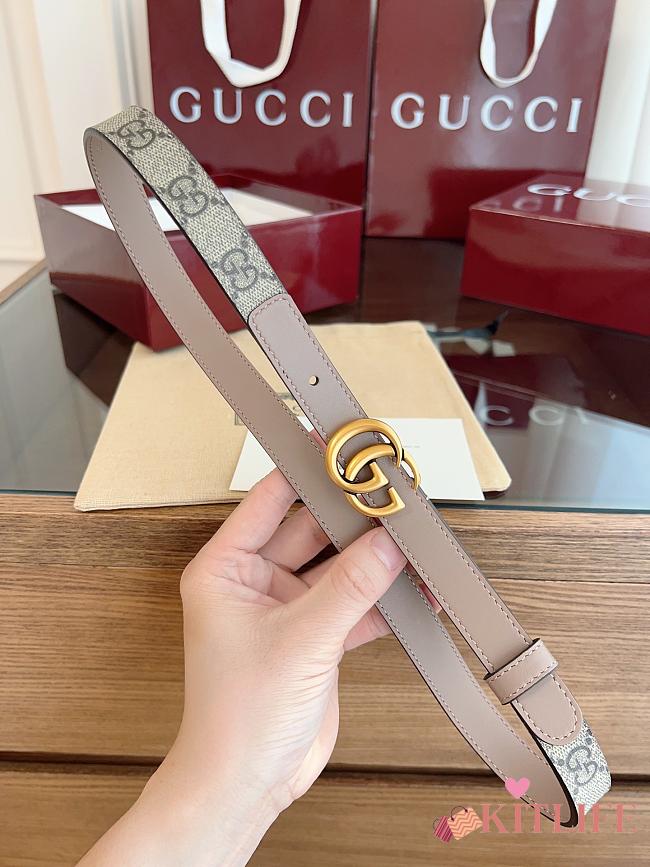 Kitlife Gucci GG Marmont Thin Belt In Beige Leather 2cm - 1