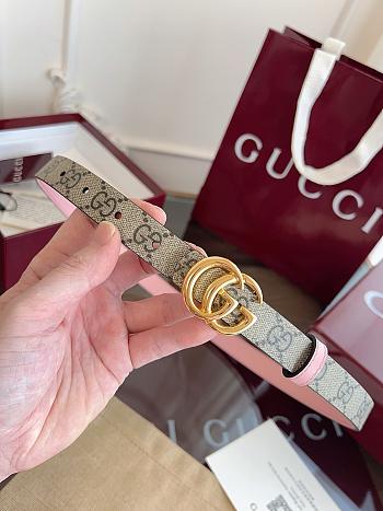 Kitlife Gucci GG Marmont Thin Belt In Pink Leather 2cm