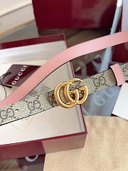 Kitlife Gucci GG Marmont Thin Belt In Pink Leather 2cm - 6