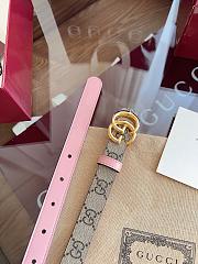 Kitlife Gucci GG Marmont Thin Belt In Pink Leather 2cm - 3