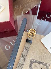 Kitlife Gucci GG Marmont Thin Belt In Black Leather 2cm  - 2