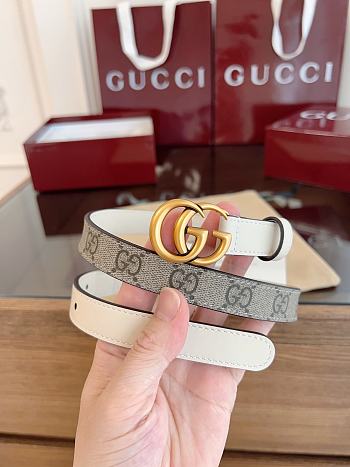 Kitlife Gucci GG Marmont Thin Belt In White Leather 2cm