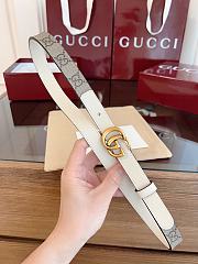 Kitlife Gucci GG Marmont Thin Belt In White Leather 2cm - 5
