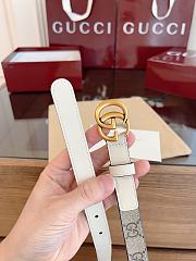 Kitlife Gucci GG Marmont Thin Belt In White Leather 2cm - 4