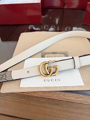 Kitlife Gucci GG Marmont Thin Belt In White Leather 2cm - 3