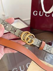 Kitlife Gucci GG Marmont Thin Belt In Brown Leather 2cm - 6