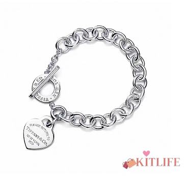 Kitlife Tiffany Heart Tag Bracelet in Silver - 1