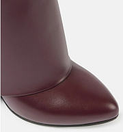 Kitlife Givenchy Shark Lock Ankle Boots In Leather In Oxblood Red - 5