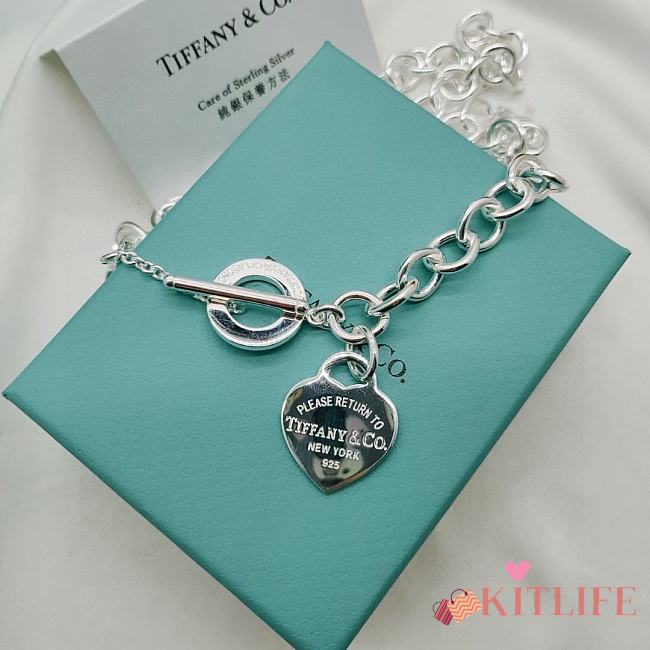 Kitlife Tiffany Heart Tag Necklace in Silver - 1