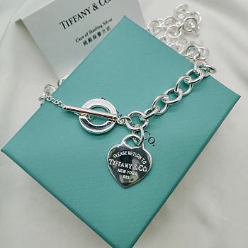 Kitlife Tiffany Heart Tag Necklace in Silver