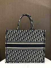 Kitlife Dior Black Oblique Jacquard Canvas Book Tote 42x32x5cm  - 5