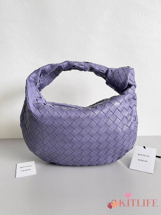Kitlife Bottega Veneta Small Intrecciato Purple Leather Shoulder Bag 690225 36x21x13cm - 1
