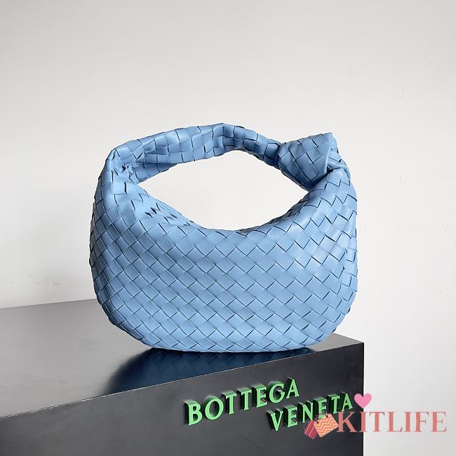 Kitlife Bottega Veneta Small Intrecciato Blue Leather Shoulder Bag 690225 36x21x13cm - 1